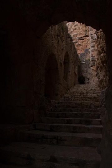 stone steps and entrance in medieval ajloun castle