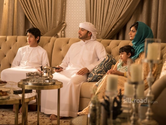 -Family watching TV in suhoor|-