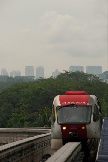 close up of city monorail