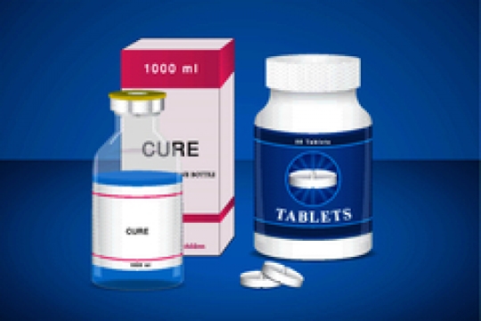 medical bottle with ampoules