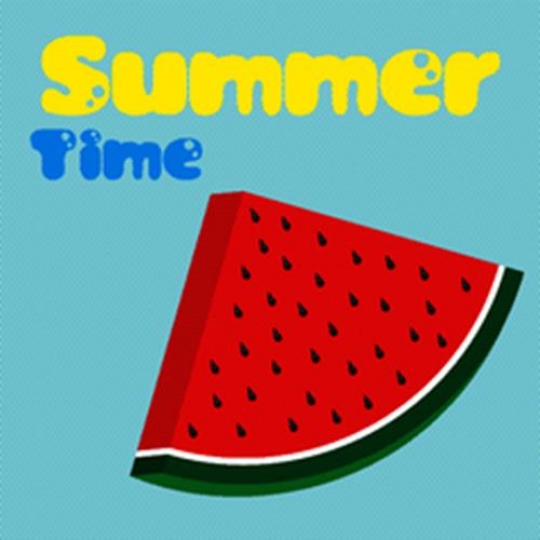 watermelon slice on blue backg