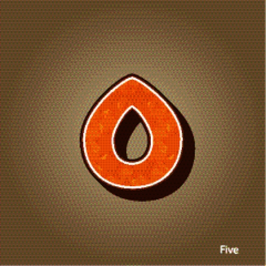 - Orange Arabic Number 5 on Brown Background 