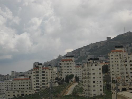 Nablus City and cloudy sky