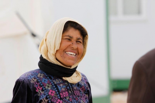 refugee woman smiling