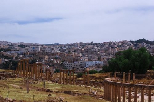 oval plaza at jerash ruins,jordan