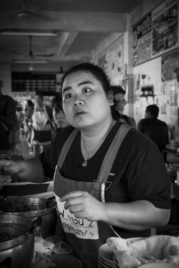 black and white woman worker in a restaurant