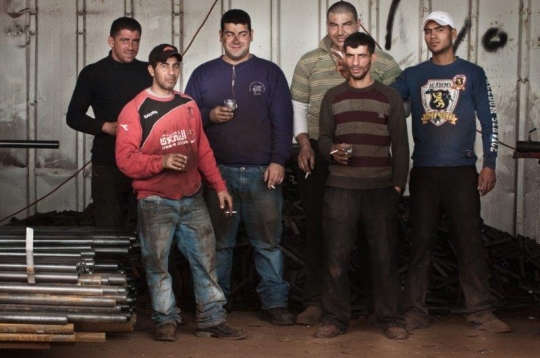 Construction workers at break