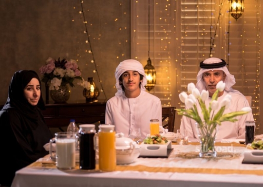 Grandparents around iftar|-