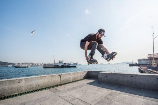 Turkish Teenagers Skating in Besiktas