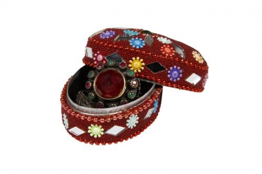 Red Oval Oriental Box