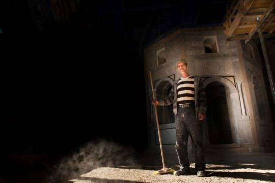 Palestinian Worker at Construction Site