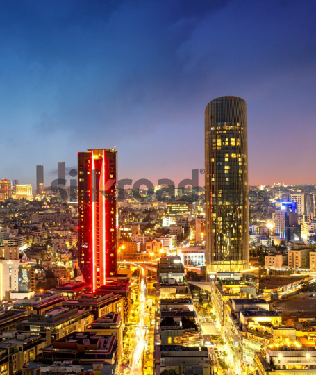 Abdali Boulevard Skyline at Dusk – Modern Architecture in Amman