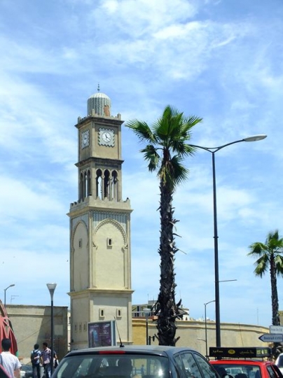 mosque minaret detai of architecture on old medina in downt town casablanca,morocco