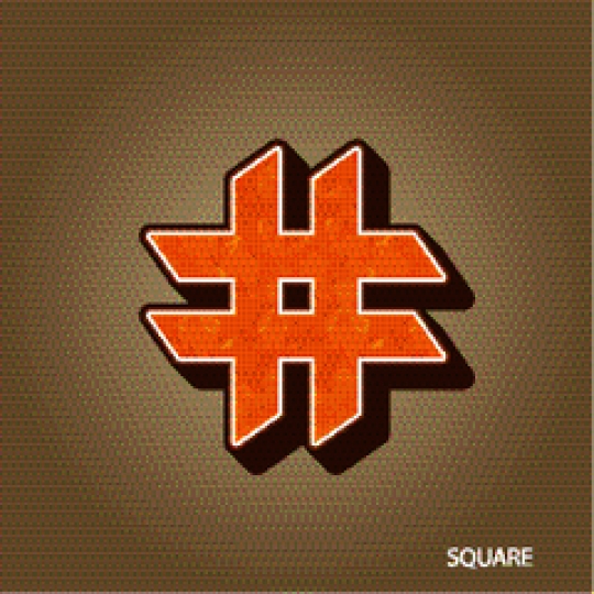 - Orange Hashtag on Brown Background