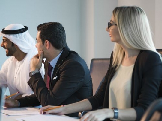 Business men and woman during a meeting at the office|