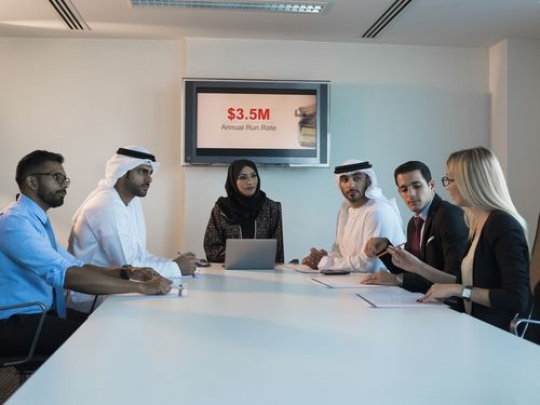 Businesspeople during a meeting at the office|-