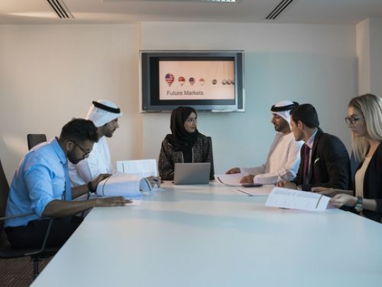 Corporate Employees during a meeting |-