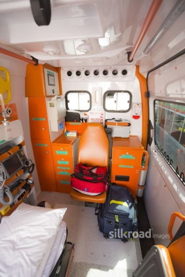 Medical Equipment in an Ambulance|-