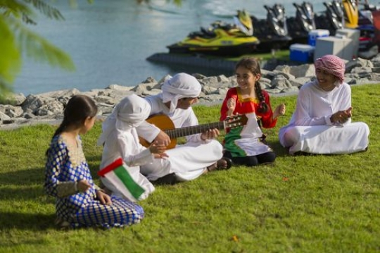 Teenagers and kids celebrating national day|-