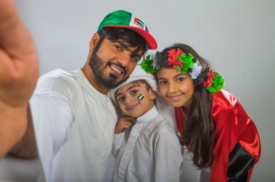 Family taking a selfie together