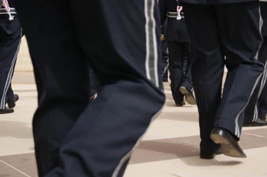 jordanian marching band,detail of feet only