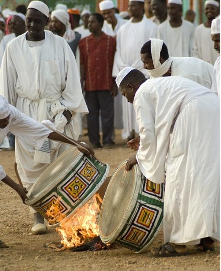 sudanese celebration with fire