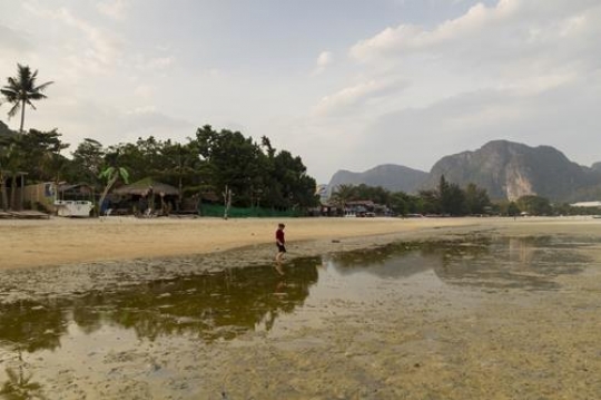 poor huts by the coast
