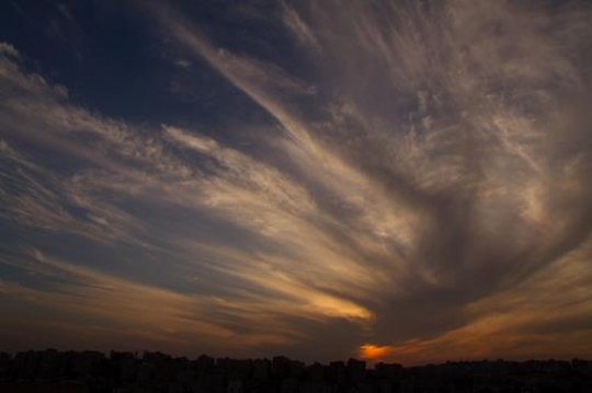Sky background on sunset. Nature composition.