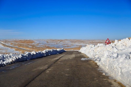 snow melting off the ground