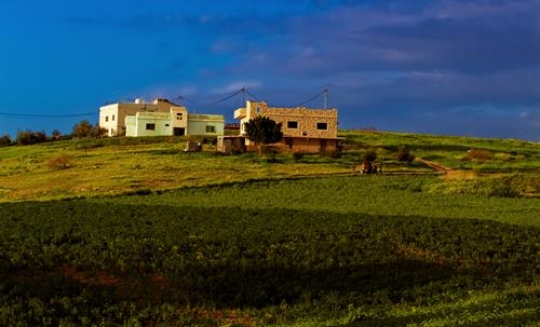 three houses in the mountain 