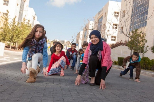 Kids Competing with Teachers at Business Park
