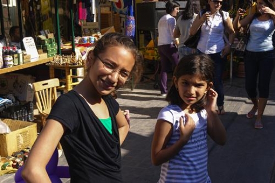little girls looking at the camera