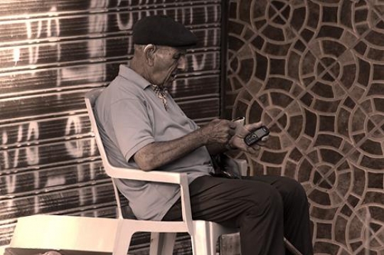Old man and technology