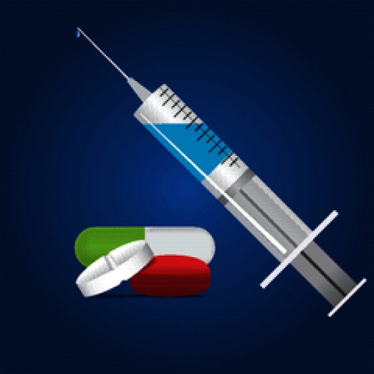 vector image of syringe and pi