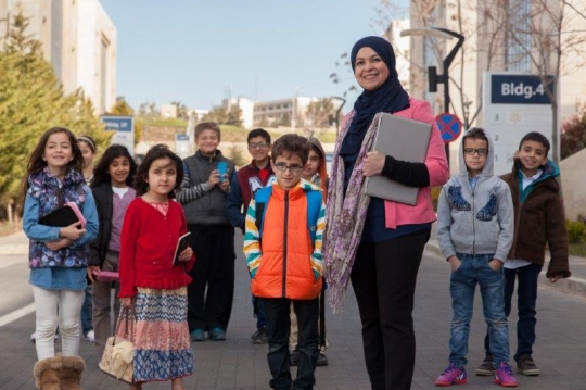 Kids and Teachers at Business Park