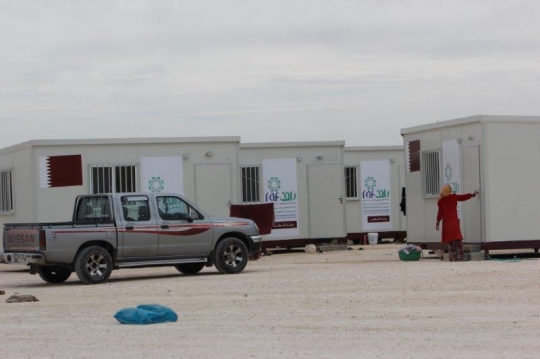 view from a refuge camp