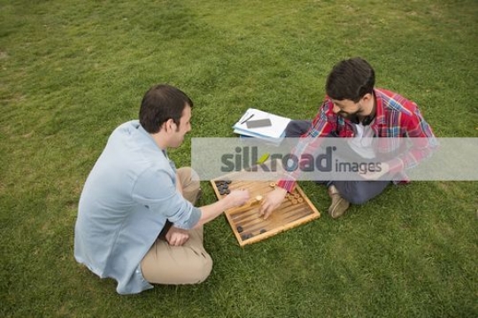 Two friends playing a famous game|