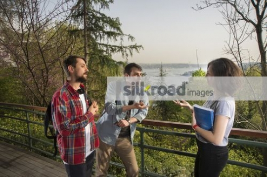 Friends talking to each other|