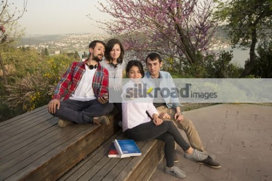University students taking a selfie together|