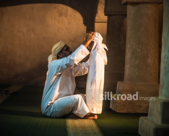 Little boy with grandfather at the mosque|-
