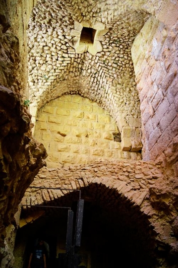 curved roof in ajloun castle,jordan