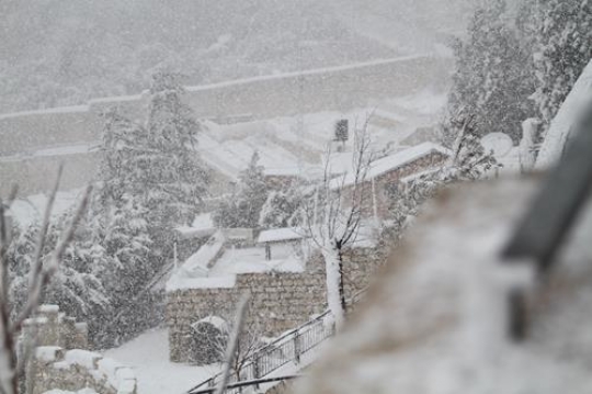 Fresh snow cover, at winter in