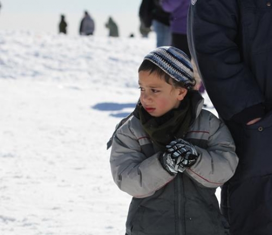 Jewish boy on mount hermon