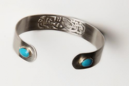 silver bracelet isolated on white