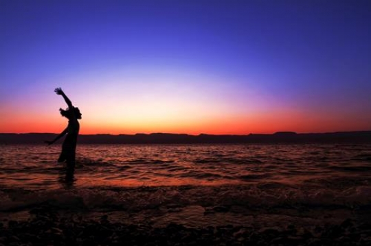 girl in sunset light
