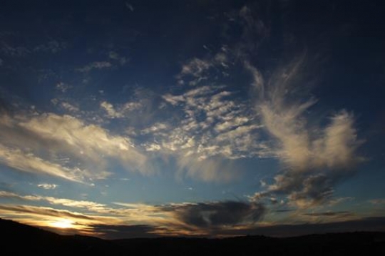 sunset,blue sky and clouds