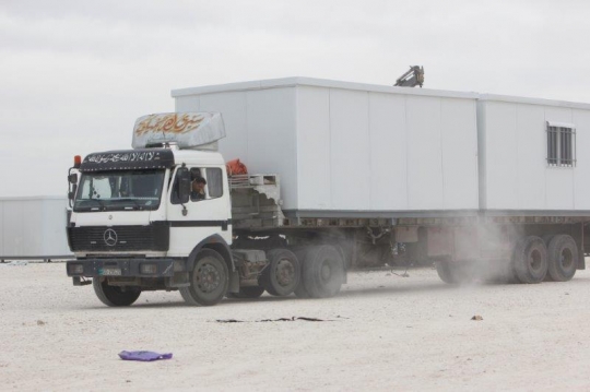truck in refugees camp