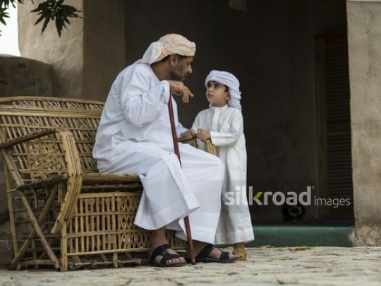 Grandfather with little boy|-