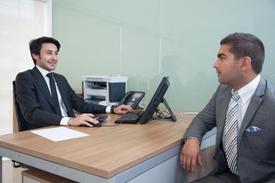 businessman negotiating with customer in an office