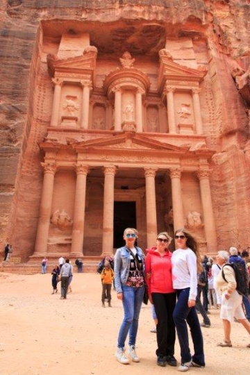 tourists in front of petra